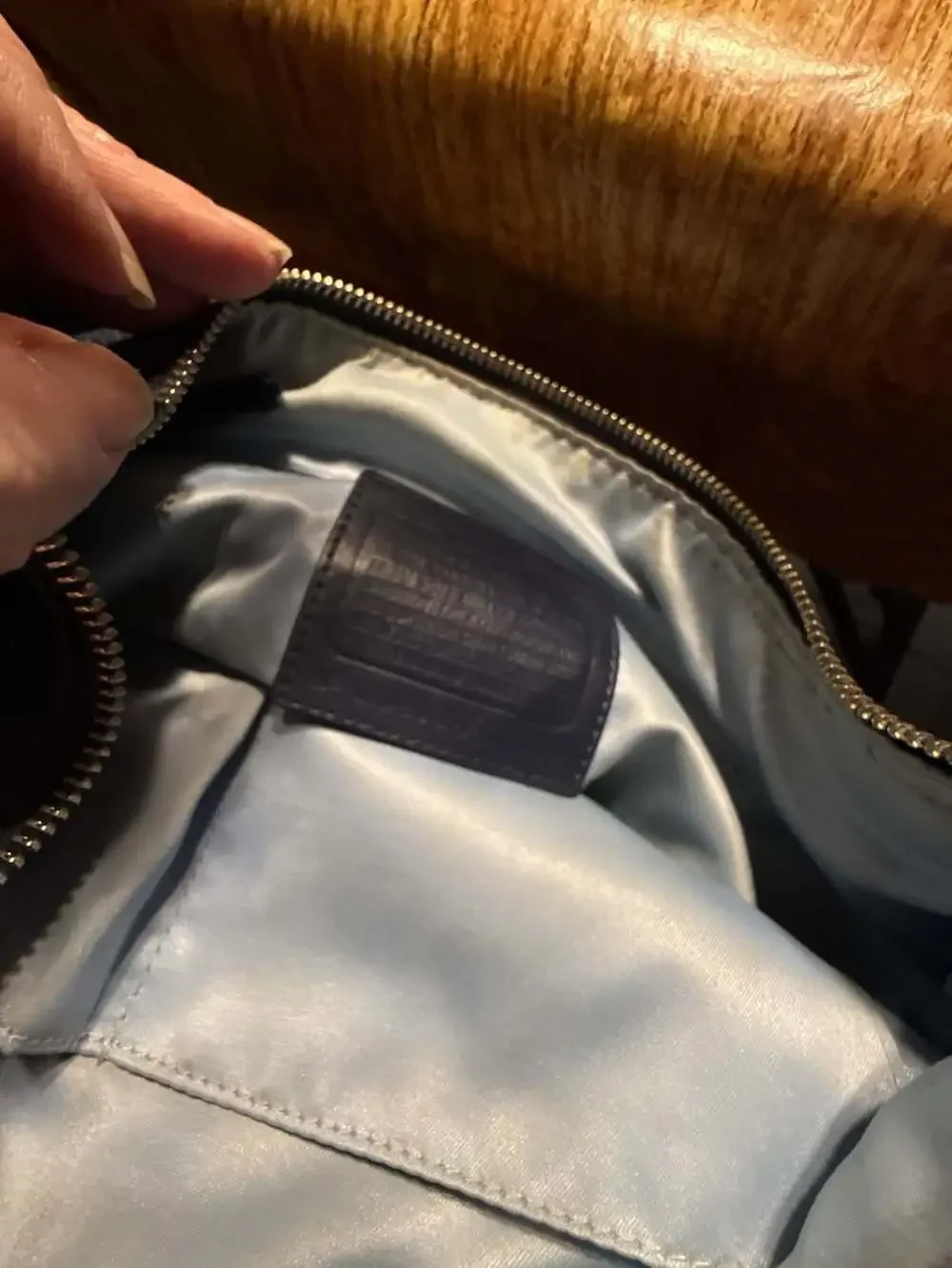 Coach Penelope Navy Blue Pebbled Leather Hobo Shoulder Bag